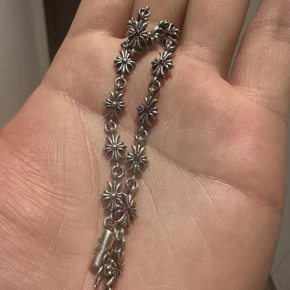 Chrome Hearts Tiny E ruby Bracelet length 21cm